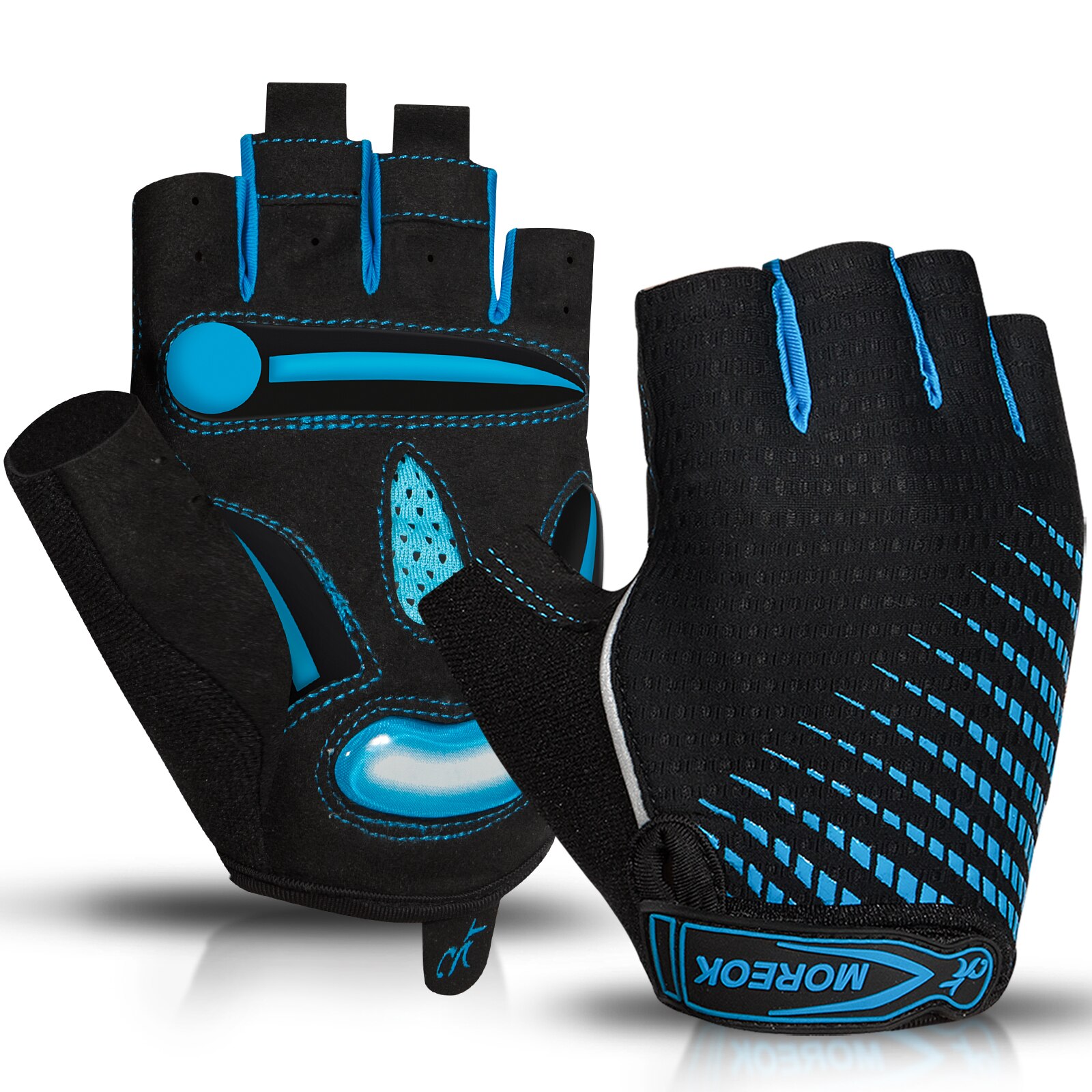 Mountain Biking Gloves Mens - MOREOK ถุงมือขี่จักรยาน,ถุงมือจักรยานระบายอากาศ,5 มม.แผ่นเจลลื่นถุงมือจักรยานเสือภูเขา MTB ถุงมือขี่จักรยานถนนสําหรับผู้ชายผู้หญิง
