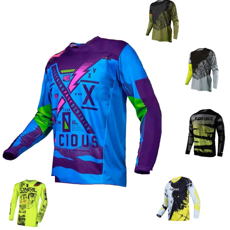 Mountain Biking Games - เสื้อแข่งรถมอเตอร์ไซค์วิบากสำหรับผู้ชาย เสื้อแข่งรถเอทีวี เอนดูโร่ เอ็มเอ็กซ์ เอ็มทีบี ดาวน์ฮิลล์