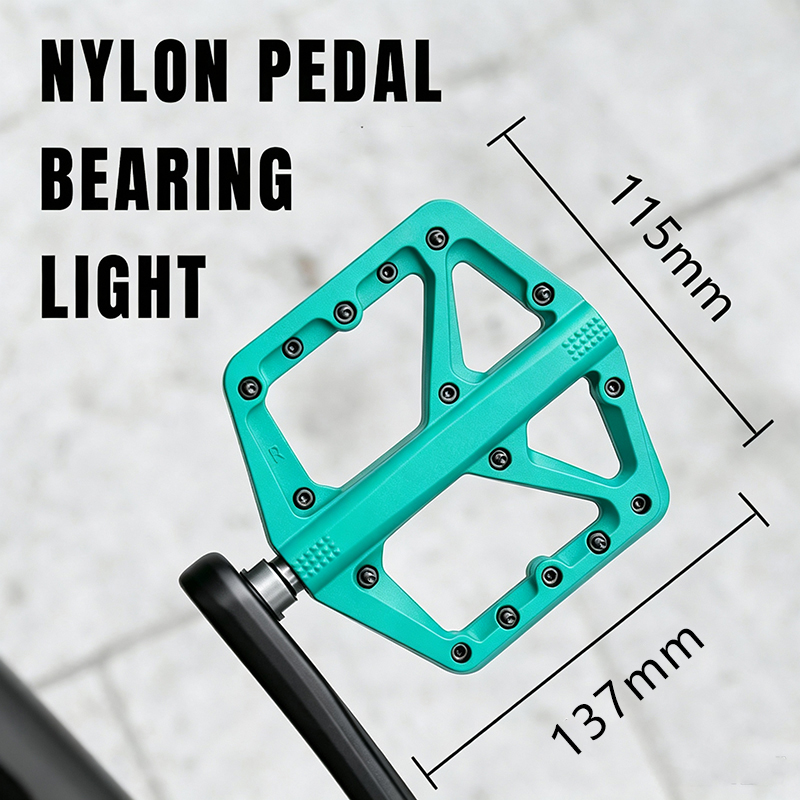 แป้นเหยียบจักรยานไนลอน แป้นเหย - Pedal Platform Flat บทวิจารณ์และราคา