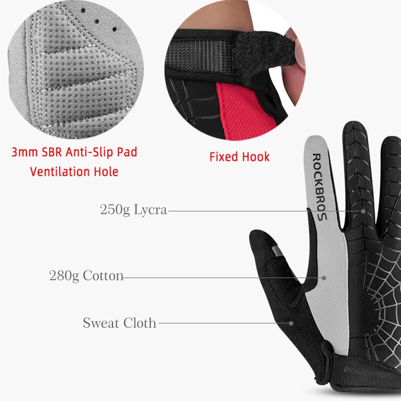 ROCKBROS ฤดูใบไม้ผลิถุงมือขี่จ - Mountain Biking Gloves Mens บทวิจารณ์และราคา